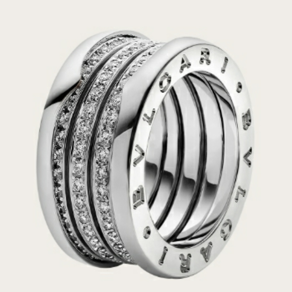 18k BULGARI Zero Ring with Diamonds - Picture 1 of 9